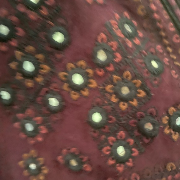 Vintage America Boho top Long sleeve burgundy shades size medium - Picture 4 of 9